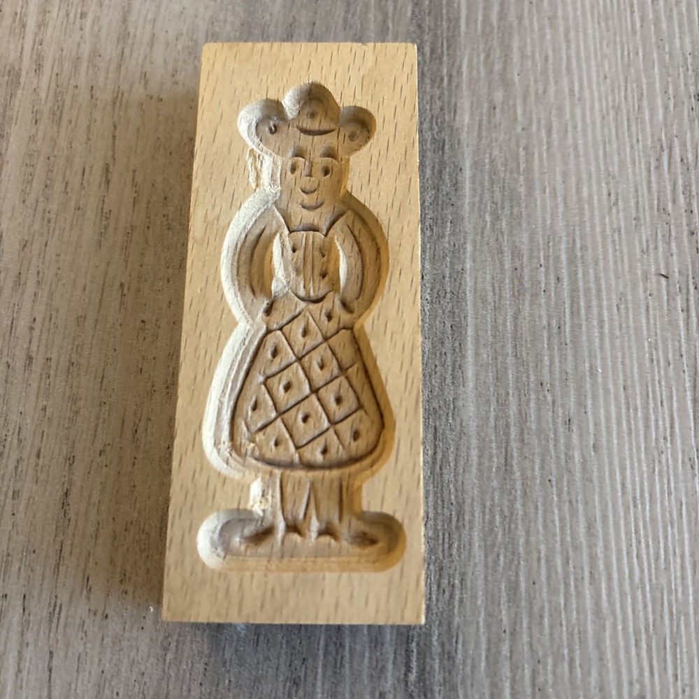 HOLLAND - WOODEN Springerle Speculaas Cookie Stamp Press Mold‎ - DUTCH MAN 4"